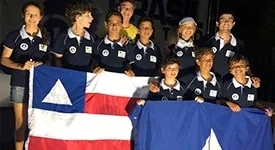 Equipe do Yacht Clube da Bahia na seletiva de Optimist 2016