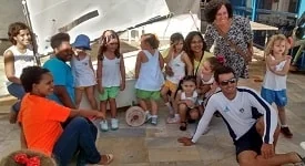 Escola de Vela recebe visita de alunos da Gira Girou