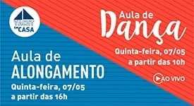 Participe das aulas de Dança e Alongamento no Yacht em Casa