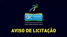 Aviso de Licitação para equipamentos e materiais esportivos